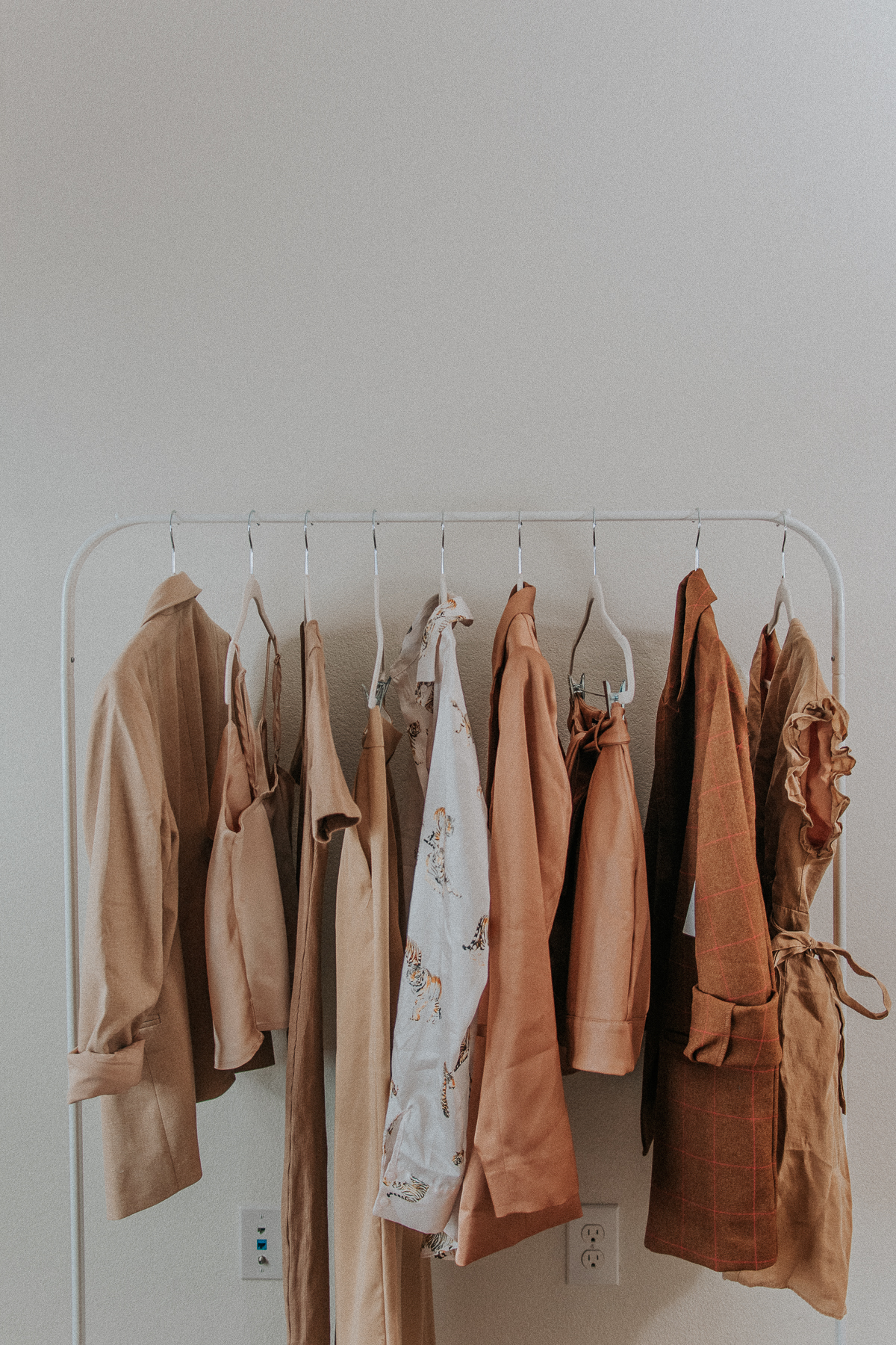 Clothing on store racks